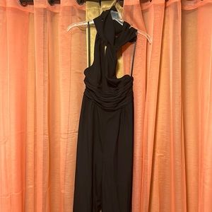 Black key hole romper with open back